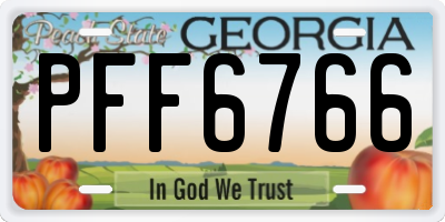 GA license plate PFF6766