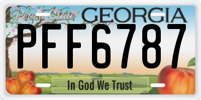 GA license plate PFF6787