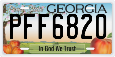 GA license plate PFF6820
