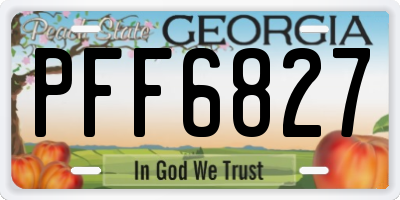 GA license plate PFF6827