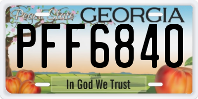GA license plate PFF6840