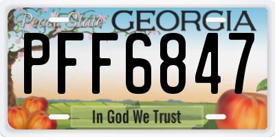 GA license plate PFF6847