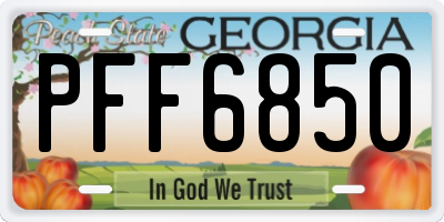 GA license plate PFF6850