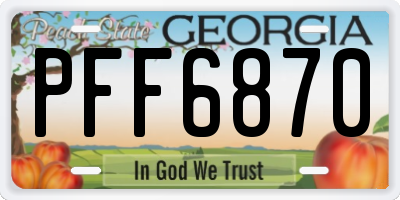 GA license plate PFF6870