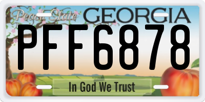 GA license plate PFF6878