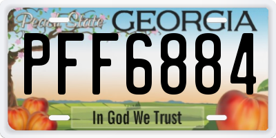 GA license plate PFF6884