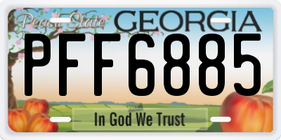 GA license plate PFF6885
