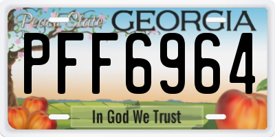 GA license plate PFF6964
