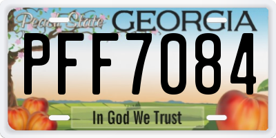 GA license plate PFF7084