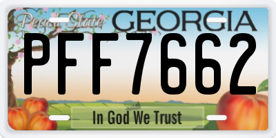 GA license plate PFF7662