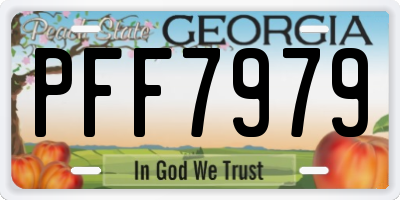 GA license plate PFF7979