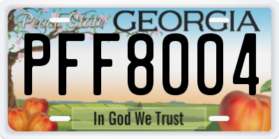 GA license plate PFF8004