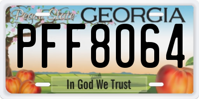 GA license plate PFF8064