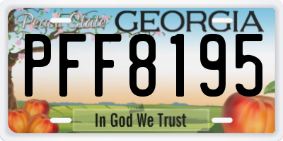 GA license plate PFF8195