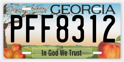 GA license plate PFF8312