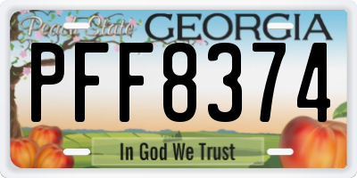 GA license plate PFF8374