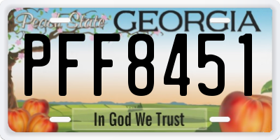 GA license plate PFF8451