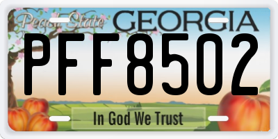 GA license plate PFF8502