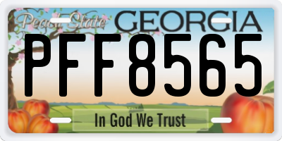 GA license plate PFF8565