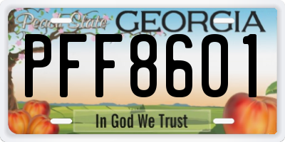 GA license plate PFF8601