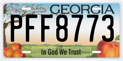 GA license plate PFF8773