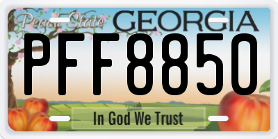 GA license plate PFF8850