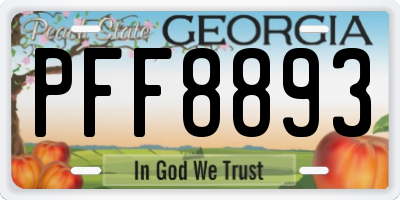 GA license plate PFF8893