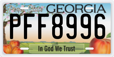 GA license plate PFF8996
