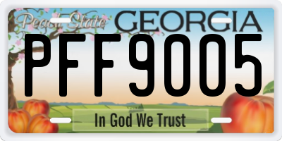 GA license plate PFF9005