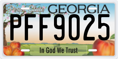 GA license plate PFF9025