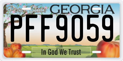 GA license plate PFF9059