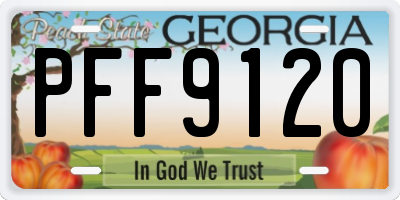 GA license plate PFF9120