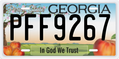 GA license plate PFF9267