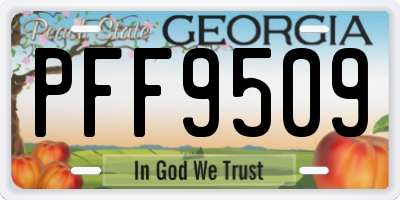 GA license plate PFF9509