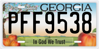 GA license plate PFF9538