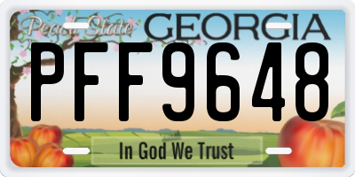 GA license plate PFF9648