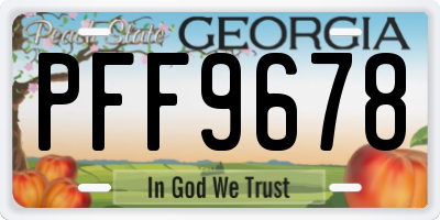 GA license plate PFF9678