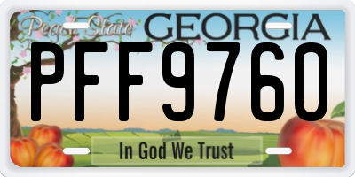GA license plate PFF9760