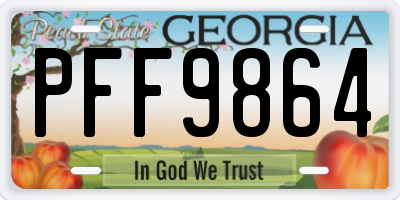 GA license plate PFF9864