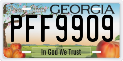 GA license plate PFF9909
