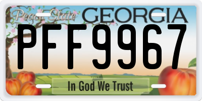 GA license plate PFF9967