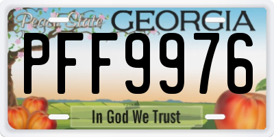 GA license plate PFF9976