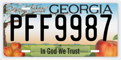 GA license plate PFF9987