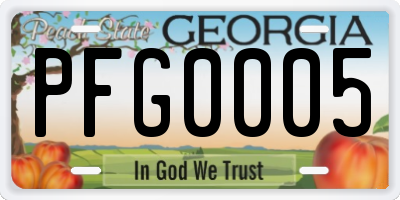 GA license plate PFG0005
