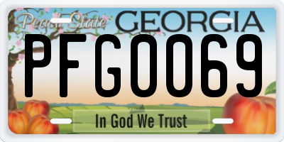 GA license plate PFG0069