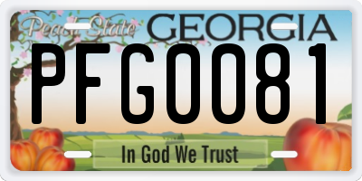 GA license plate PFG0081