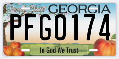 GA license plate PFG0174