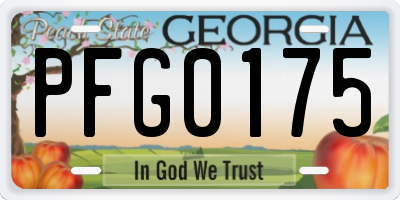 GA license plate PFG0175