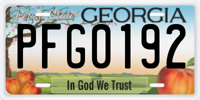 GA license plate PFG0192