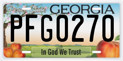 GA license plate PFG0270